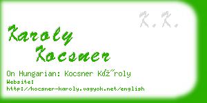 karoly kocsner business card